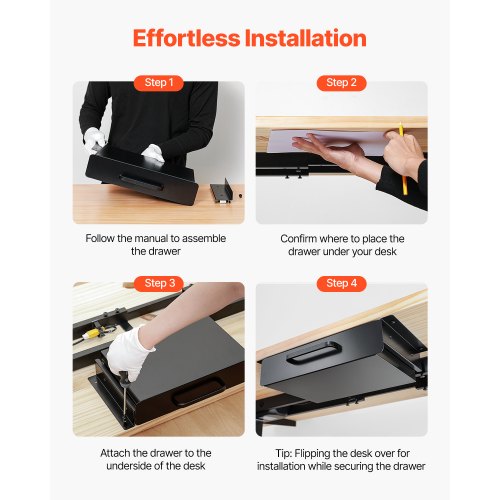 13 Wide Under Desk Drawer Slide Out Under Desk Mounted Pullout Drawer