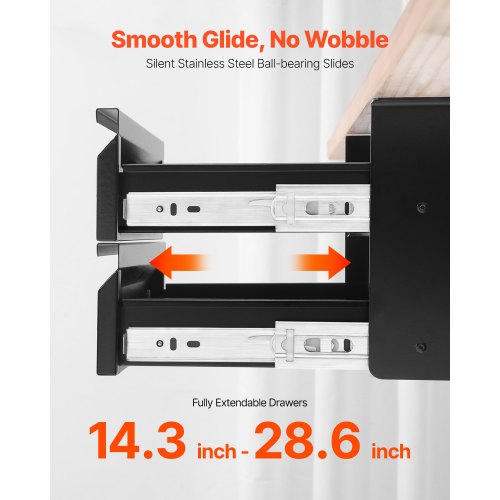 16 Wide Under Desk Drawer Slide Out Under Desk Mounted Pullout Drawer