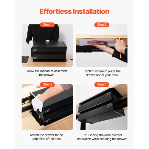 16 Wide Under Desk Drawer Slide Out Under Desk Mounted Pullout Drawer