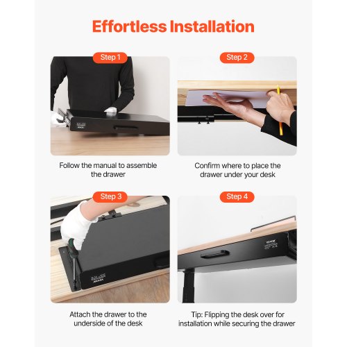 22 Wide Under Desk Drawer Slide Out Under Desk Mounted Pullout Drawer