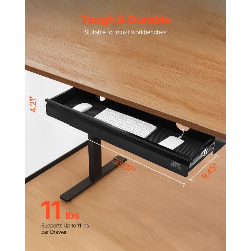 33 Wide Under Desk Drawer Slide Out Under Desk Mounted Pullout Drawer