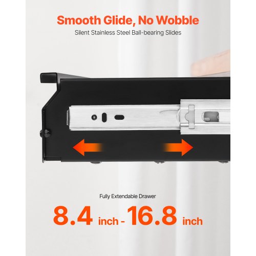 33 Wide Under Desk Drawer Slide Out Under Desk Mounted Pullout Drawer