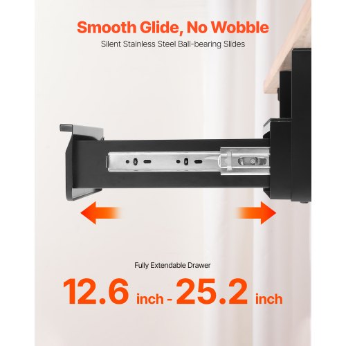 13 Wide Under Desk Drawer Slide Out Under Desk Mounted Pullout Drawer