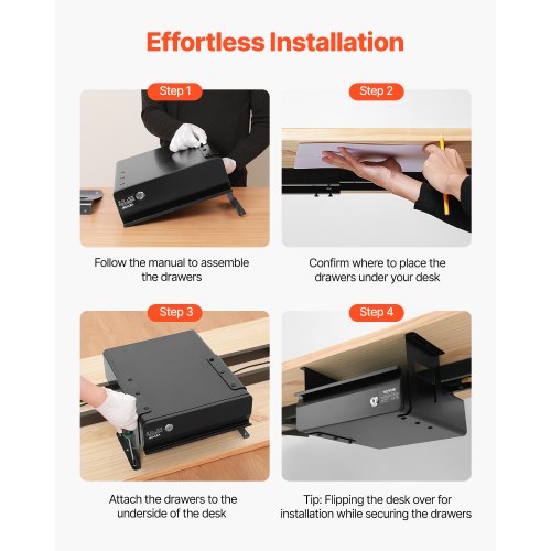 13 Wide Under Desk Drawer Slide Out Under Desk Mounted Pullout Drawer