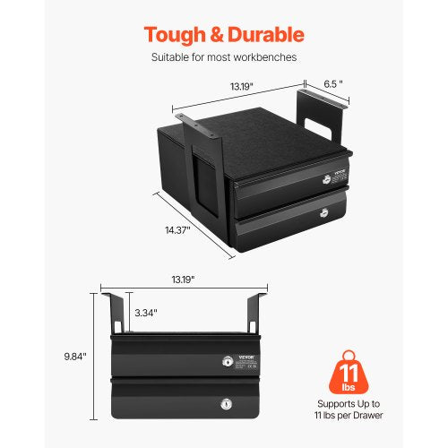 13 Wide Under Desk Drawer Slide Out Under Table Pullout Drawer