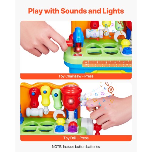 Musical Workbench Toy Sounds Lights Musical Learning Workbench for Toddler Age 2