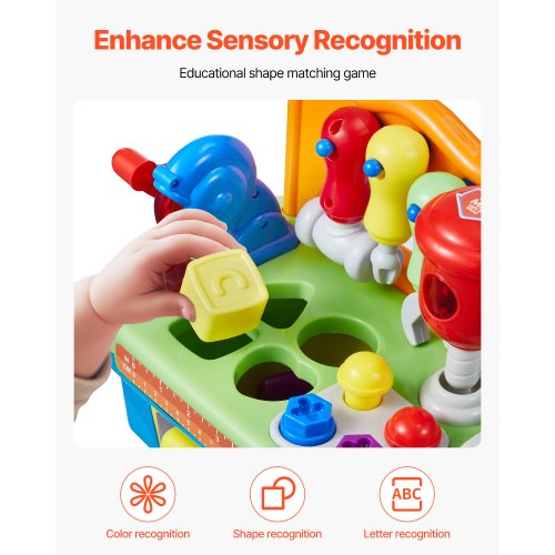 Musical Workbench Toy Sounds Lights Musical Learning Workbench for Toddler Age 2