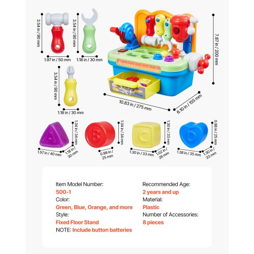 Musical Workbench Toy Sounds Lights Musical Learning Workbench for Toddler Age 2