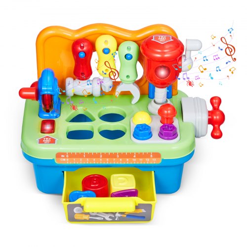 Musical Workbench Toy Sounds Lights Musical Learning Workbench for Toddler Age 2