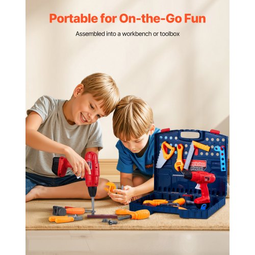 Kids Workbench 56 pcs Kids Tool Bench with Realistic Tools and Electric