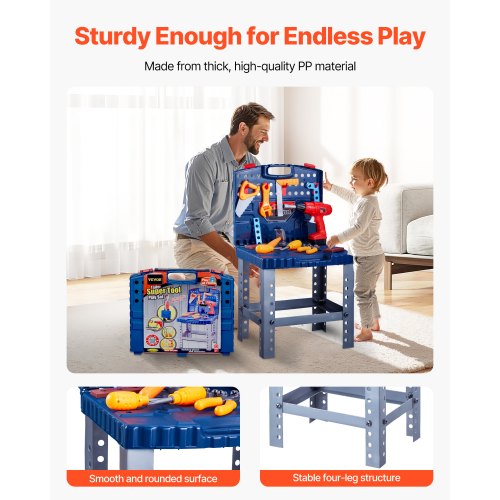 Kids Workbench 56 pcs Kids Tool Bench with Realistic Tools and Electric