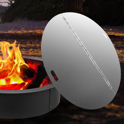 Fire Pit Lid Round 40 Inch Foldable Fire Pit Ring Snuff Cover 430 Stainless