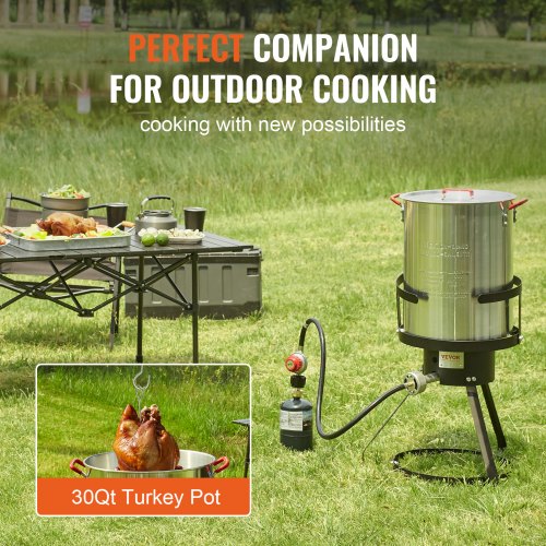 Turkey Deep Fryer 30qt Turkey Fryer Boiler Steamer Cooker Set Outdoor