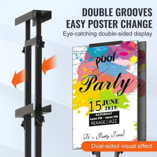 Poster Stand Adjustable Height Up to 75 DoubleSided Heavy Duty Pedestal