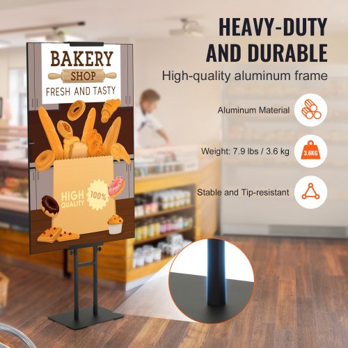 Poster Stand Adjustable Height Up to 75 DoubleSided Heavy Duty Pedestal