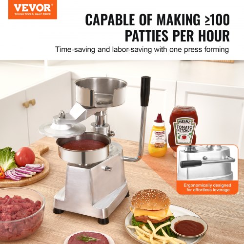 Commercial Burger Patty Maker 130Mm5Inch Hamburger Beef Heavy Duty Foodgrade