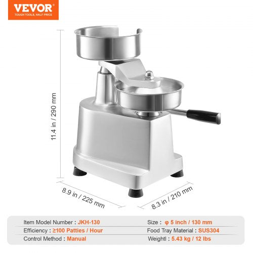 Commercial Burger Patty Maker 130Mm5Inch Hamburger Beef Heavy Duty Foodgrade
