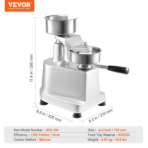 Commercial Burger Patty Maker 100mm4inch Hamburger Beef Patty Maker Heavy