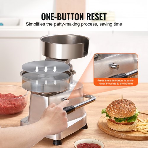 Commercial Burger Patty Maker 150Mm6Inch Hamburger Beef Heavy Duty Foodgrade