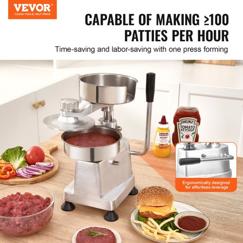 Commercial Burger Patty Maker Hamburger Beef With 3 Convertible Mold456Inch