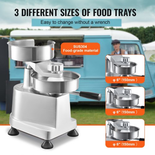 Commercial Burger Patty Maker Hamburger Beef With 3 Convertible Mold456Inch