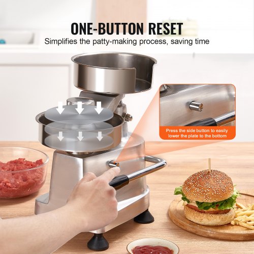 Commercial Burger Patty Maker Hamburger Beef With 3 Convertible Mold456Inch