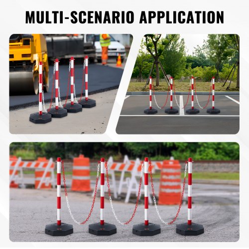 Adjustable Traffic Delineator Post Cones 4 Pack Traffic Safety Delineator