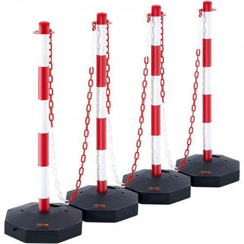 Adjustable Traffic Delineator Post Cones 4 Pack Traffic Safety Delineator