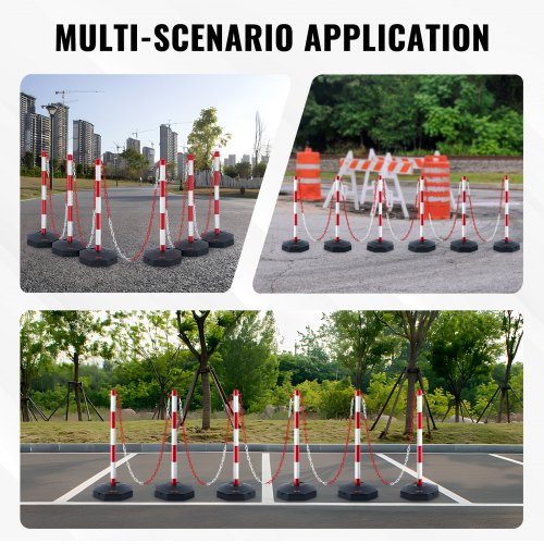 Adjustable Traffic Delineator Post Cones 6 Pack Traffic Safety Delineator