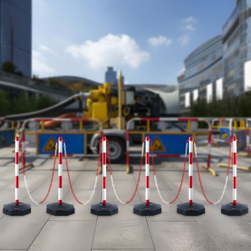 Adjustable Traffic Delineator Post Cones 6 Pack Traffic Safety Delineator