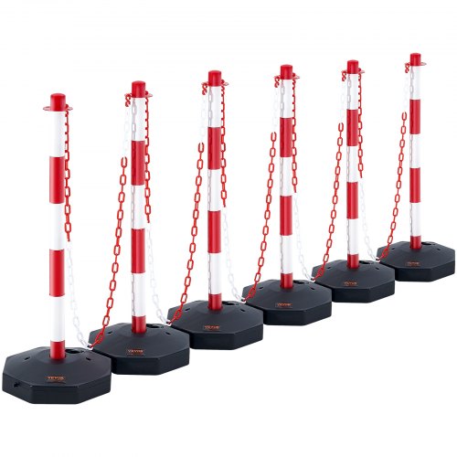 Adjustable Traffic Delineator Post Cones 6 Pack Traffic Safety Delineator