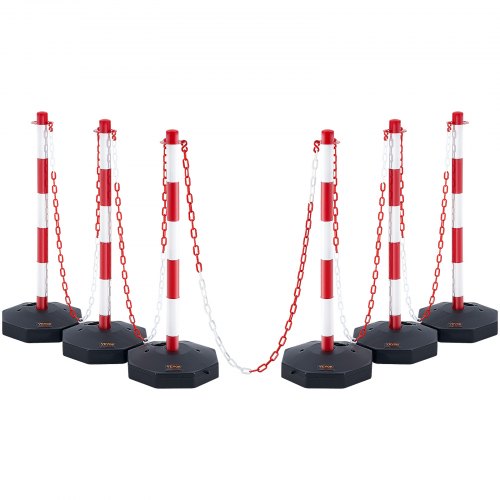 Adjustable Traffic Delineator Post Cones 6 Pack Traffic Safety Delineator