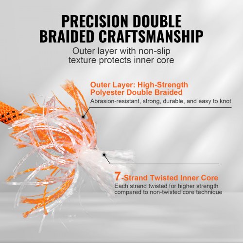 DualWeave Polyester Cord 12 inch x 220 feet 48Strand 8000 LBS Tensile