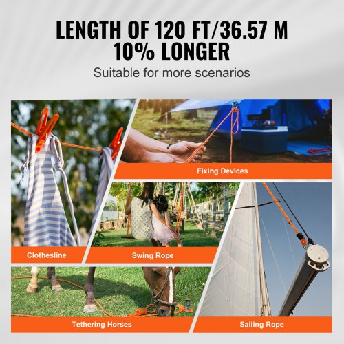 DualWeave Polyester Cord 38 inch by 120 feet 48Strand 4000 Pound