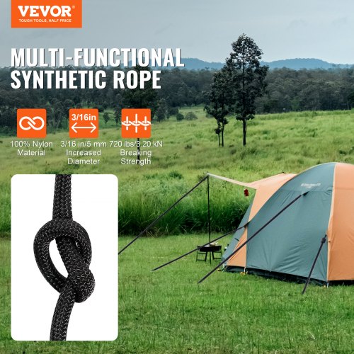 Durable Nylon Cord 316 inch x 1000 ft 32Strand Design 720 LBS Load
