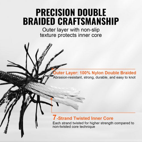 Durable Nylon Cord 316 inch x 1000 ft 32Strand Design 720 LBS Load