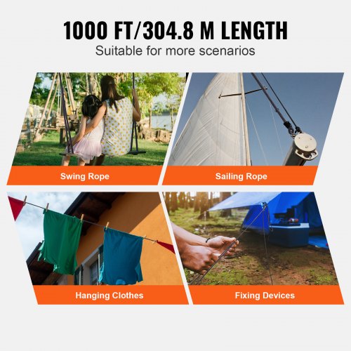 Durable Nylon Cord 316 inch x 1000 ft 32Strand Design 720 LBS Load