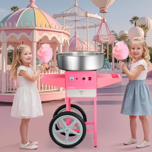 Electric Cotton Candy Machine With Cart 1000W Commercial Floss Maker 20.5 In lb