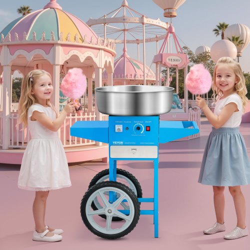 Electric Cotton Candy Machine With Cart 1000W Commercial Floss Maker 20.5 In 33 3