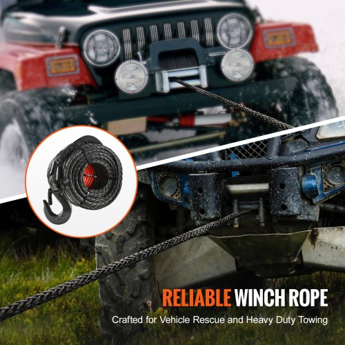 Synthetic Winch Rope 1/2 Inch x 92 Feet 32000 lbs Synthetic Winch Line