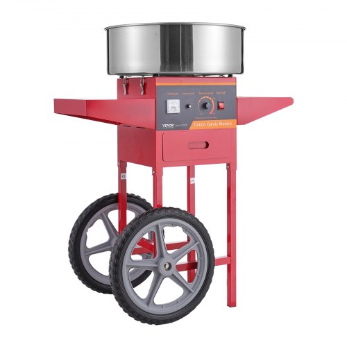 Electric Cotton Candy Machine With Cart 1000W Commercial Floss Maker Stainless a