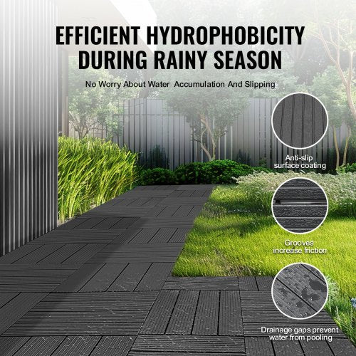 Interlocking Deck Tiles 36 Pack116x116 36 sq ft Plastic Waterproof