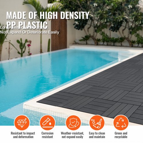 Interlocking Deck Tiles 36 Pack116x116 36 sq ft Plastic Waterproof