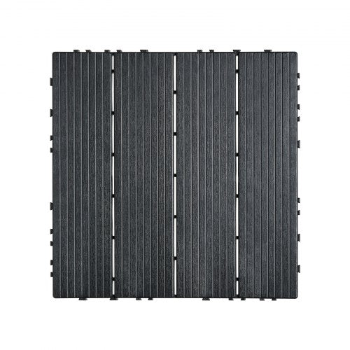 Interlocking Deck Tiles 10 Pack 12x12 Plastic for Porch Dark Grey – 51 L