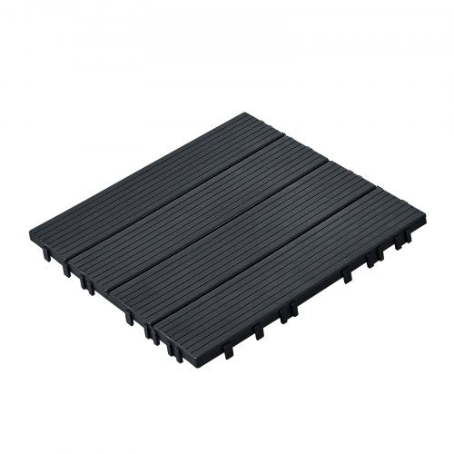 Interlocking Deck Tiles 10 Pack 12x12 Plastic for Porch Dark Grey – 51 L
