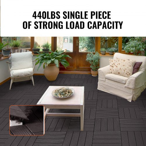 Interlocking Deck Tiles 10 Pack12x12 10 sq ft Plastic Waterproof