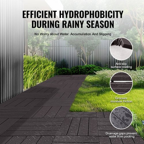 Interlocking Deck Tiles 10 Pack12x12 10 sq ft Plastic Waterproof