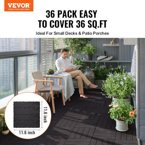 Interlocking Deck Tiles 36 Pack116x116 36 sq ft Plastic Waterproof