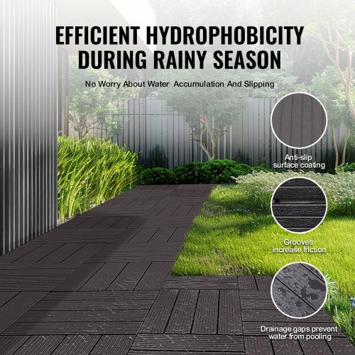 Interlocking Deck Tiles 36 Pack116x116 36 sq ft Plastic Waterproof