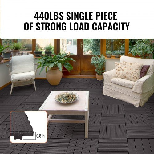 Interlocking Deck Tiles 54 Pack12x12 54 sq ft Plastic Waterproof